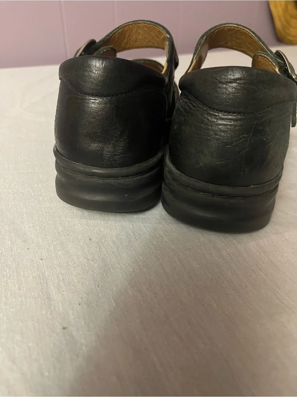 Women’s Blend Black Leather Mary Jane Shoes with Buckle